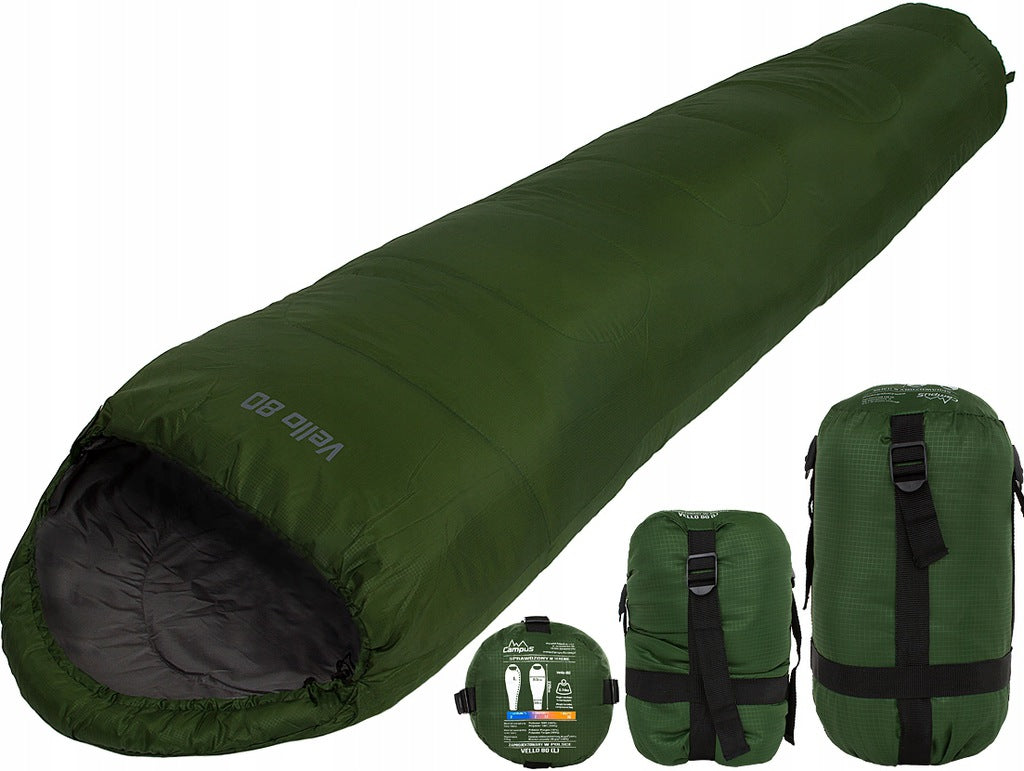 Schlafsack Campus Vello 80 R, 220 x 80 x 50, grün 
