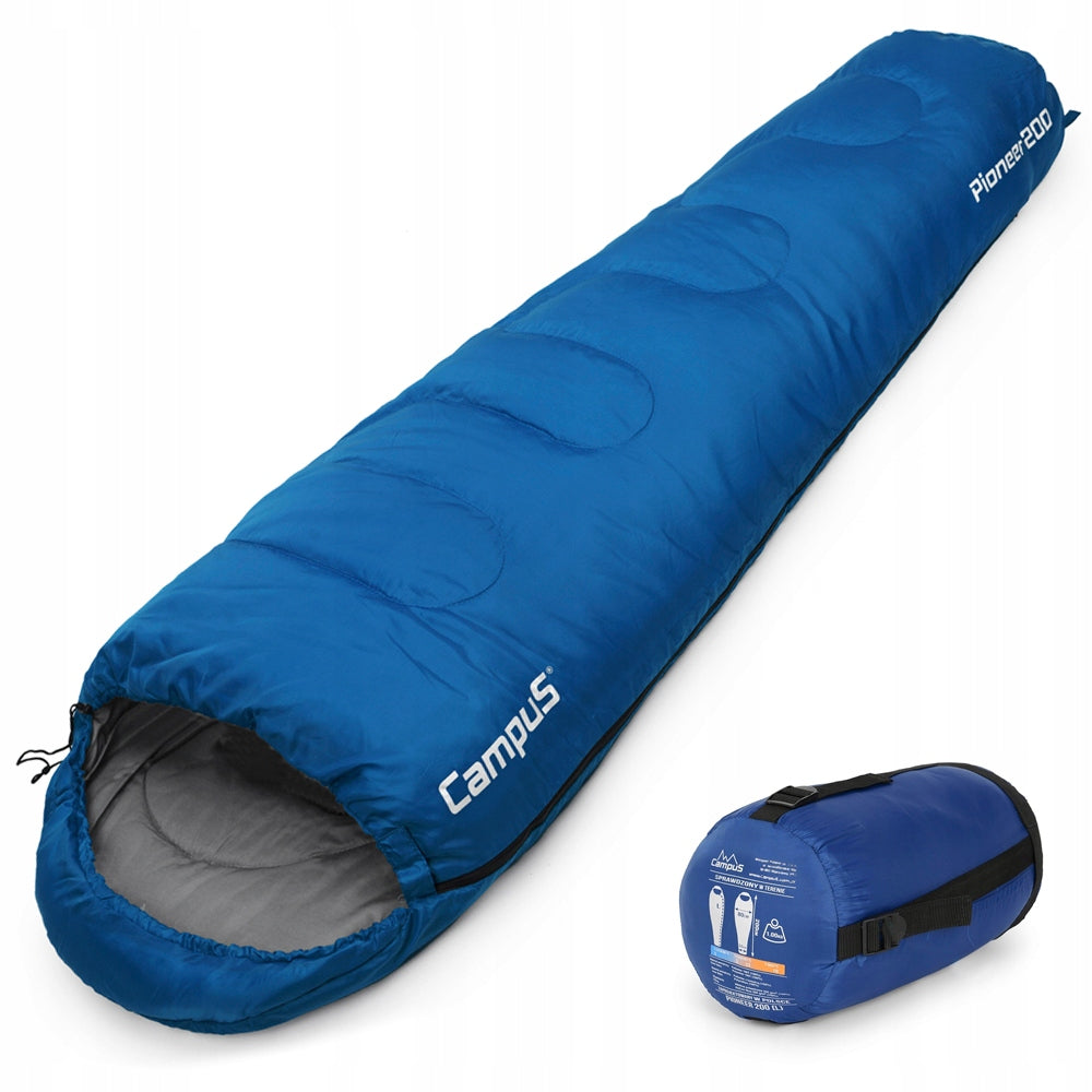 Schlafsack Campus Pioneer 200 R, 200 x 80 x 55 cm, blau 