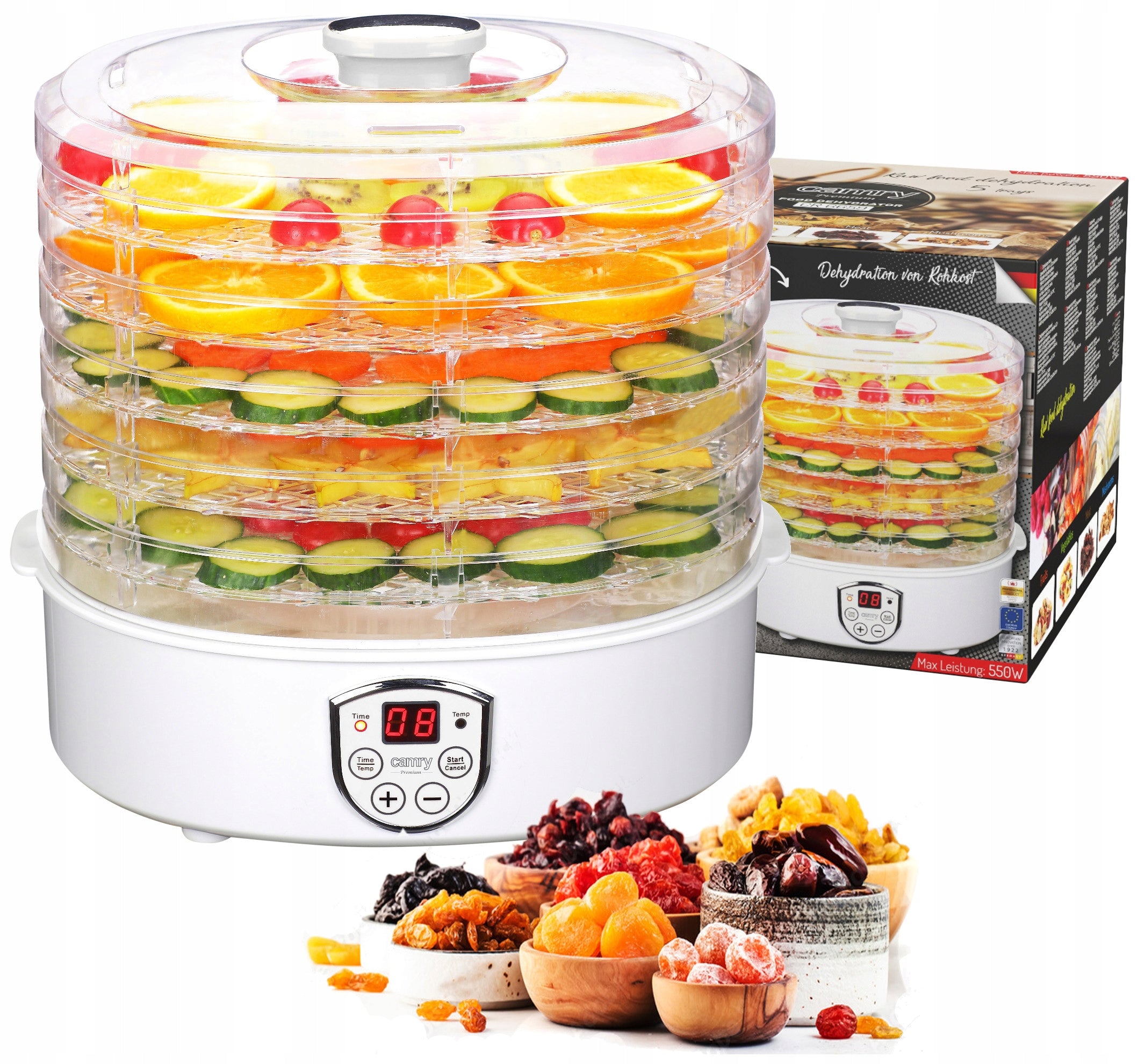 CAMRY CR-6659 HERB MUSHROOM FRUIT DRYER 5 TRAYS ADJUSTABLE TEMPERATURE EAN (GTIN) 5907919316725