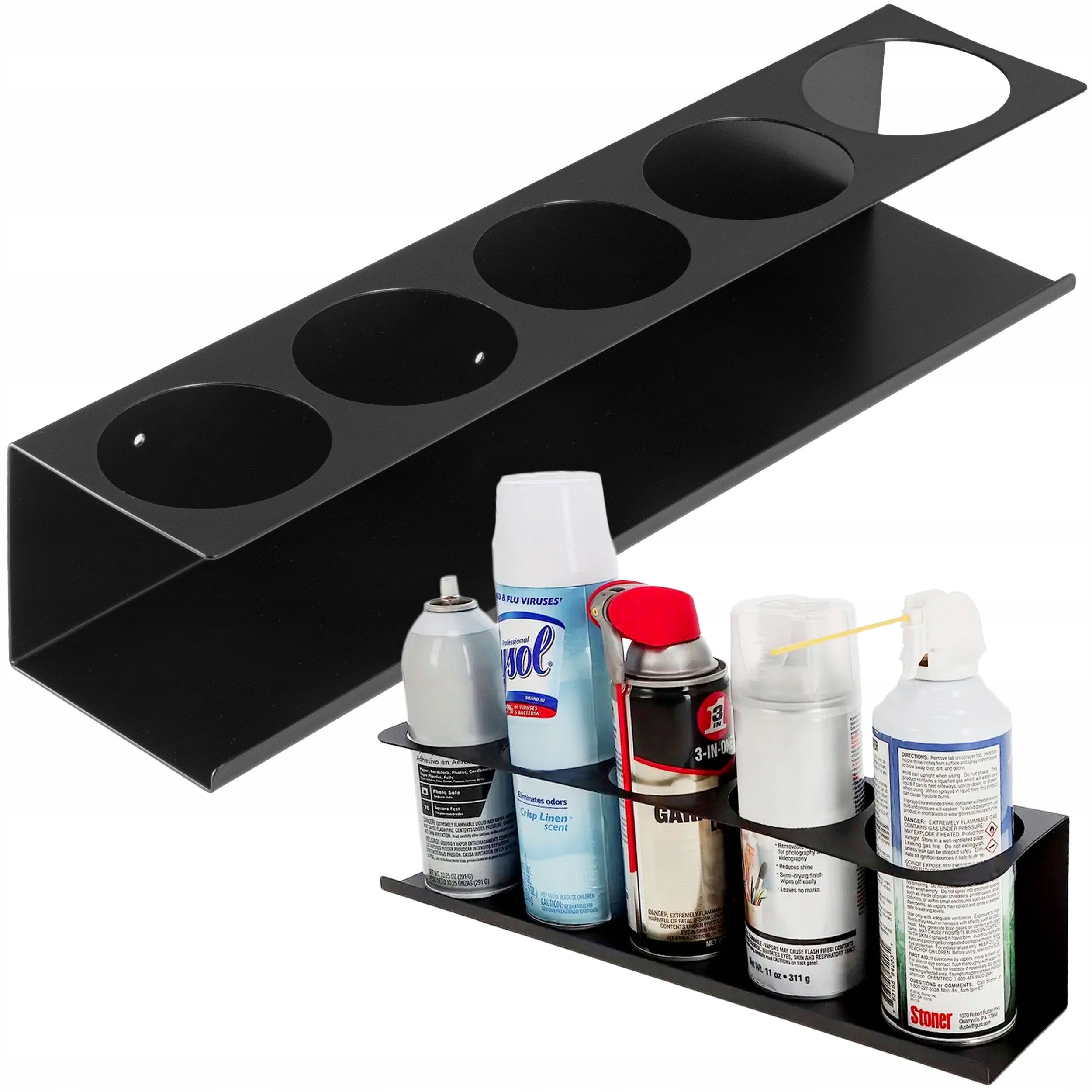 CAN HANGER SPRAYS PAINT FOAM MOUNTING WORKSHOP HOLDER 5 SEATS