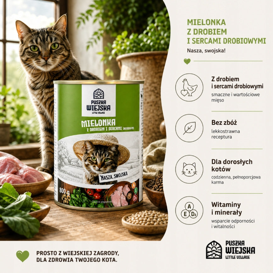 CAN OF COUNTRY Wet Cat Food Poultry with Hearts Can 800g Grain Free Brand no brand