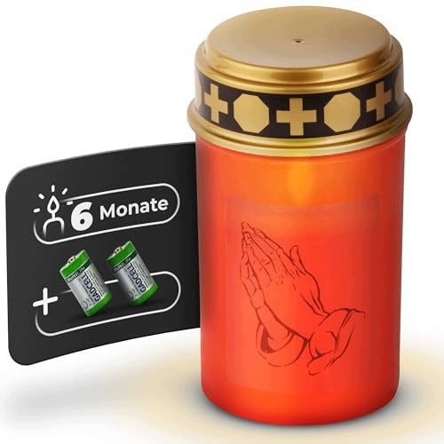 CANDLE LED RED BATTERY OPERATED FLICKER EFFECT CEMETERY CANDLE 12CM Brand no brand