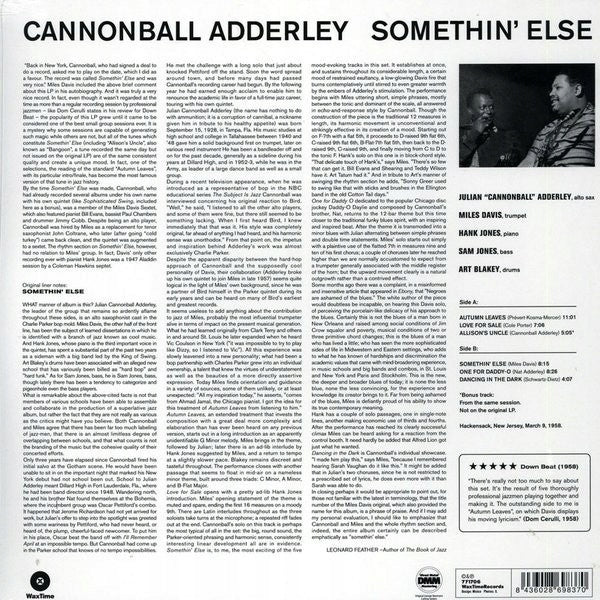 Schallplatte Cannonball Adderley „Somethin' Else“ 