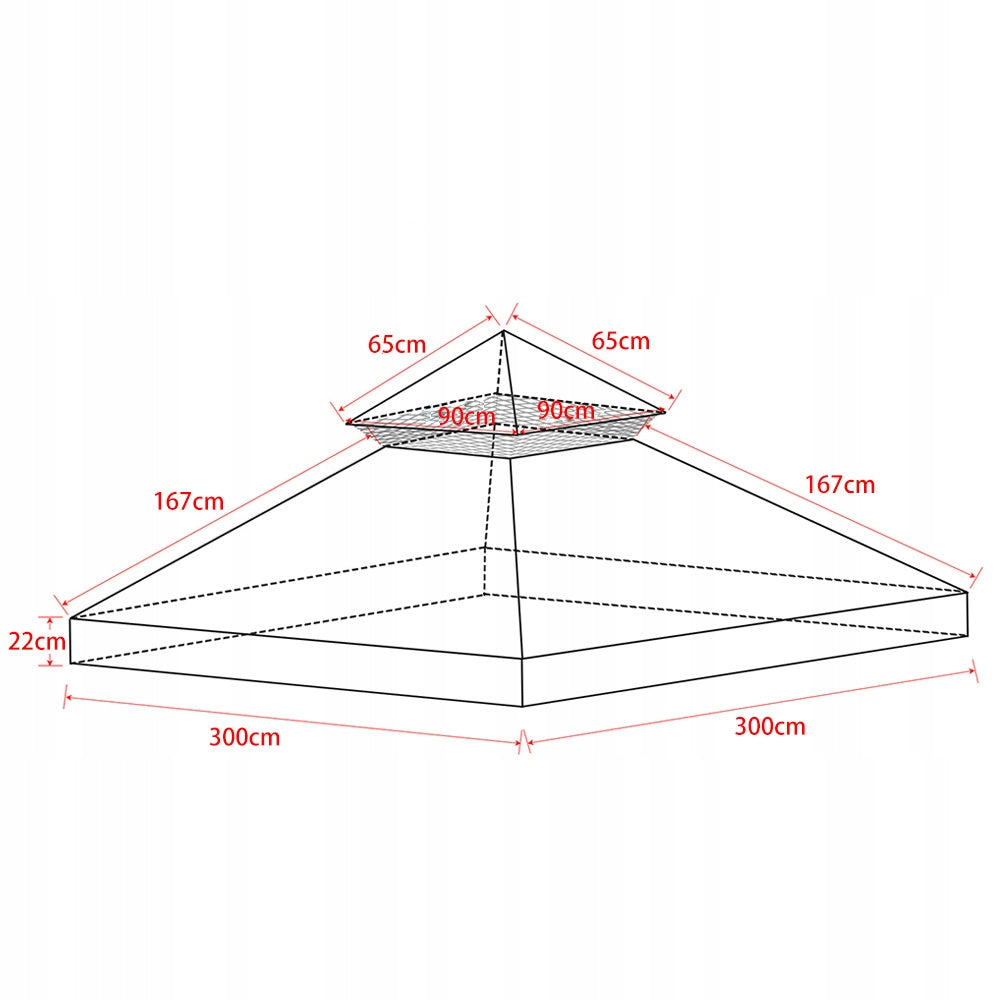 CANOPY FOR GARDEN PAVILION TENT GAZEBO 3x3m Grey Replacement Canopy Manufacturer Eleoption
