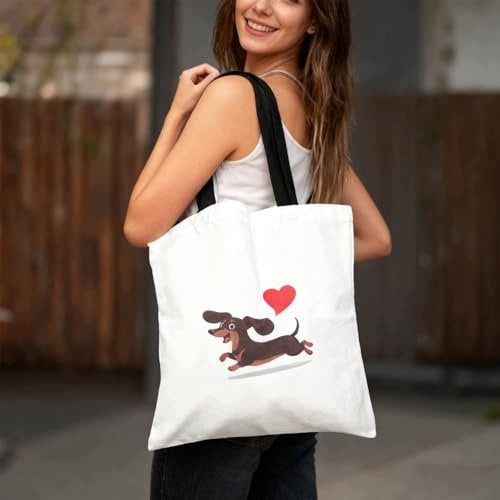 CANVAS BAG DACHSHUND GIFT FOR ANIMAL LOVER LARGE WOMEN Manufacturer code Bez marki
