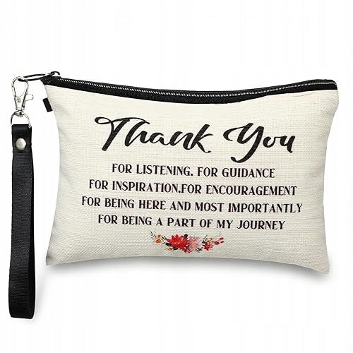 CANVAS COSMETIC BAG FOR FRIEND WITH ZIPPER GIFT