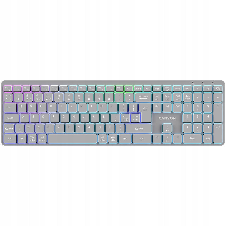CANYON Keyboard HKB-W11 UK/US RGB Two Modes Wireless Grey