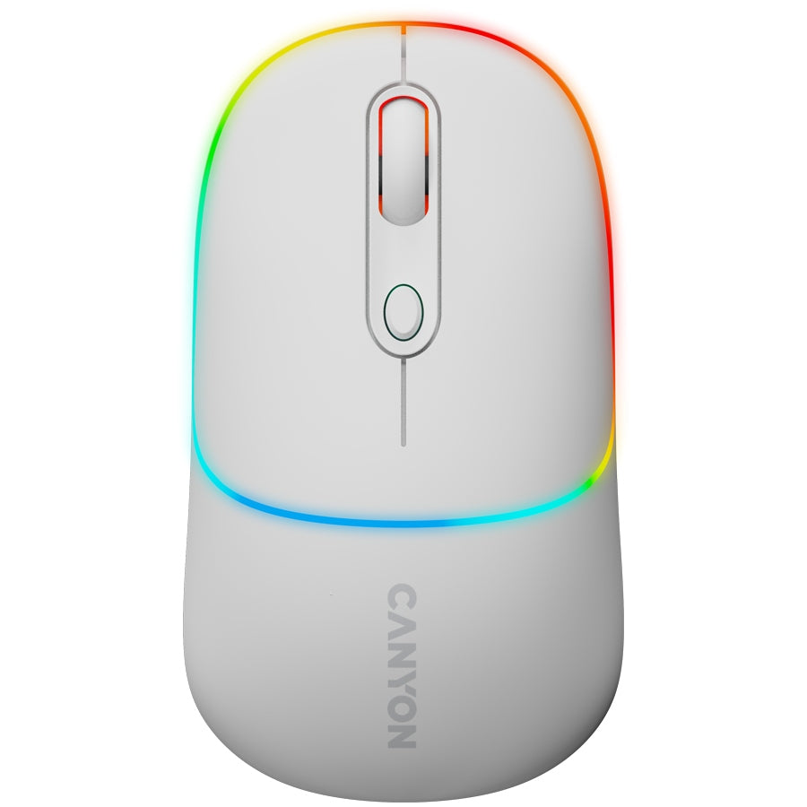 CANYON Wireless Mouse MW-22 2in1 RGB White