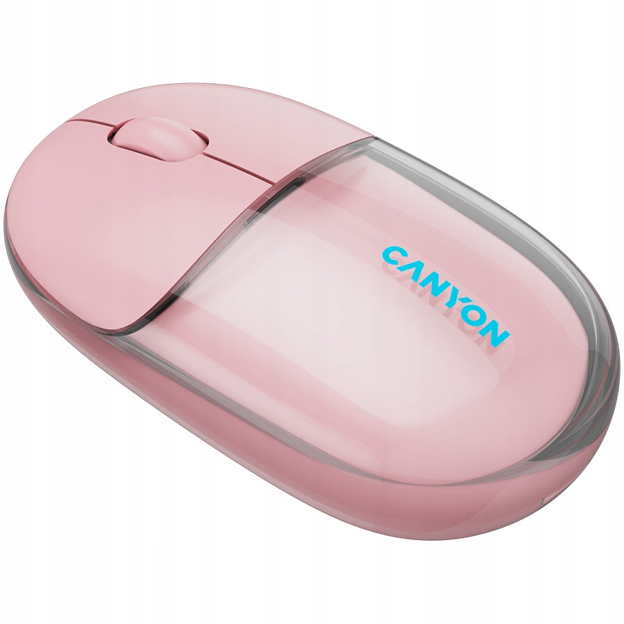 CANYON mouse 24 BT Wireless Transparent Pink - lightweight wireless mouse Model OnClick 24