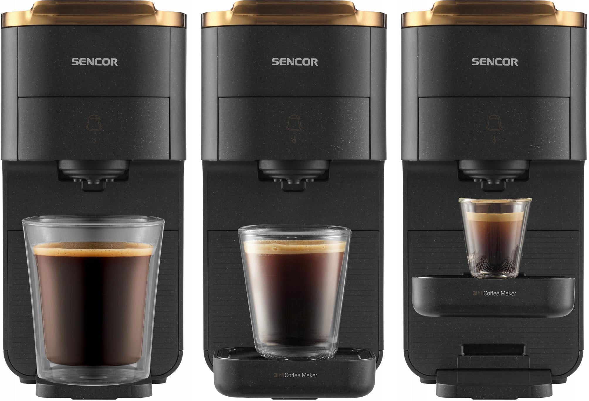 CAPSULE COFFEE MAKER 3IN1 SENCOR 1550W 20 BAR 1,5L ACCESSORIES BLACK Manufacturer code SCC 1000BK