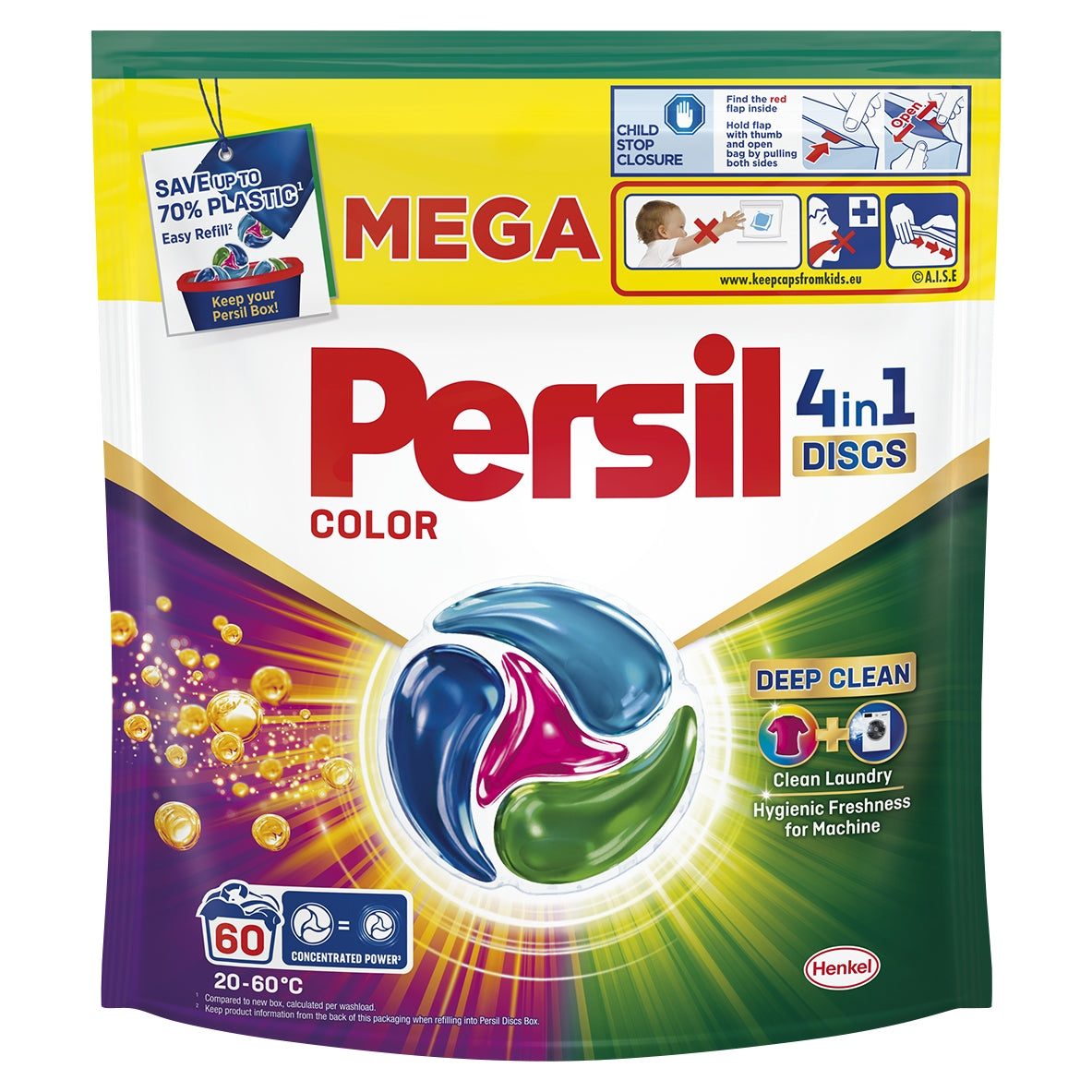 CAPSULES FOR WASHING COLORED AND DARK FABRICS PERSIL COLOR 4IN1 60 PIECES