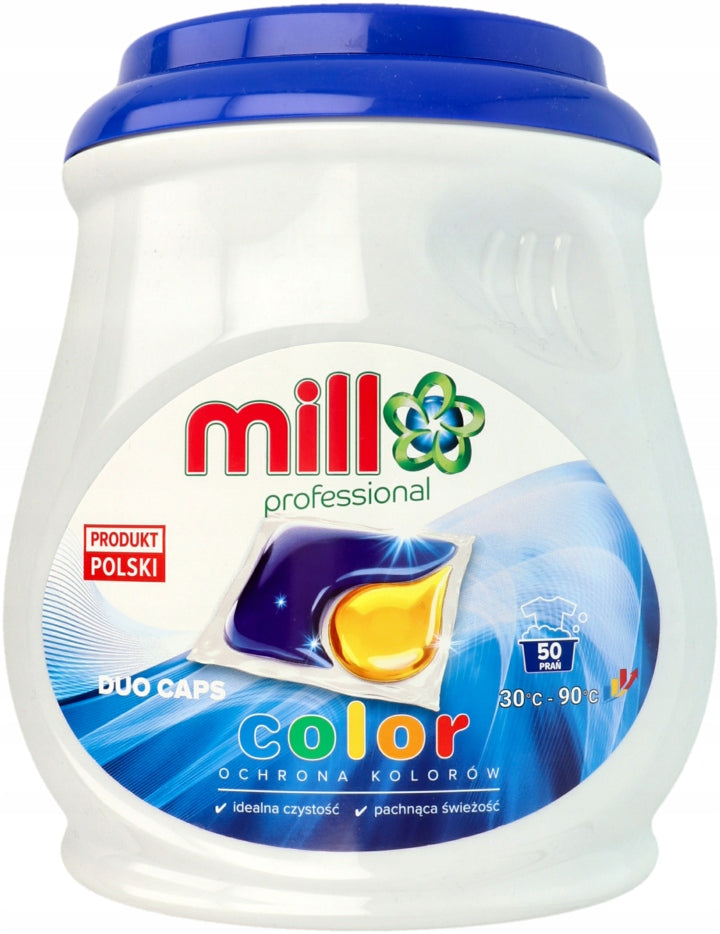 CAPSULES FOR WASHING COLORED CLOTHES COLOR PROTECTION MILL DUO CAPS 50PCS Packaging status original