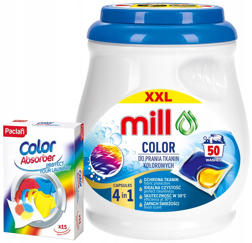 CAPSULES FOR WASHING COLORED CLOTHES COLOR PROTECTION50PCS + WIPES FREEBIE