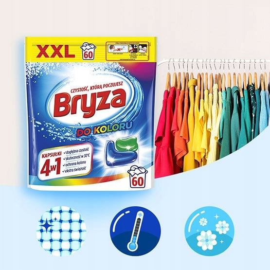 CAPSULES FOR WASHING FABRICS OF COLORED CLOTHES 4in1 60 WASH XXL Brand no brand