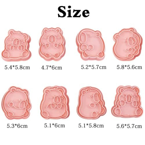 CAPYBARA COOKIE MOLDS SET OF 8 PLASTIC FOR KIDS Manufacturer code SWC5908151502341