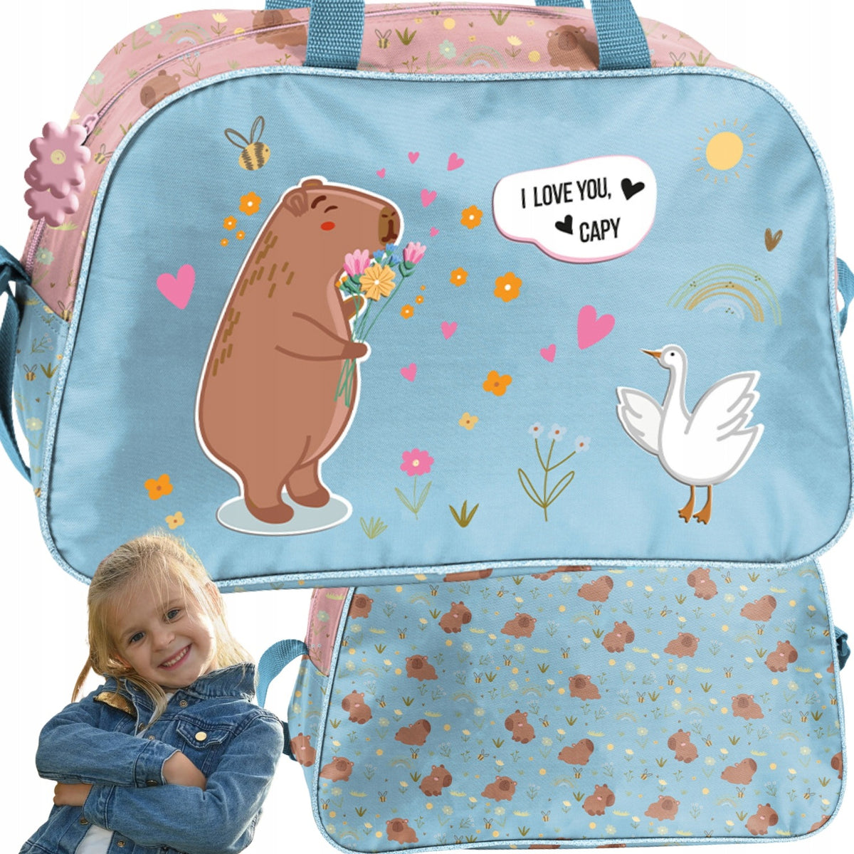 CAPYBARA SPORTS BAG FOR SWIMMING POOL TRAINING TRIPS 1 WATERPROOF COMPARTMENT