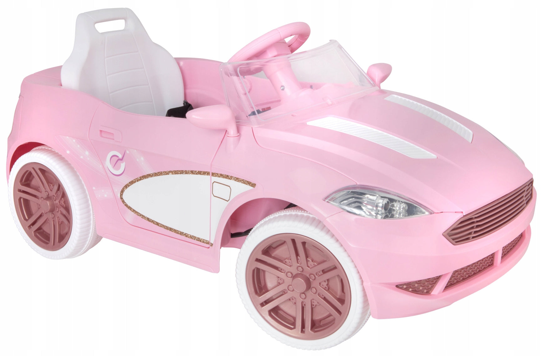 CAR BATTERY CONVERTIBLE CAR FOR CHILDREN PINK LED SOUND Brand Evo