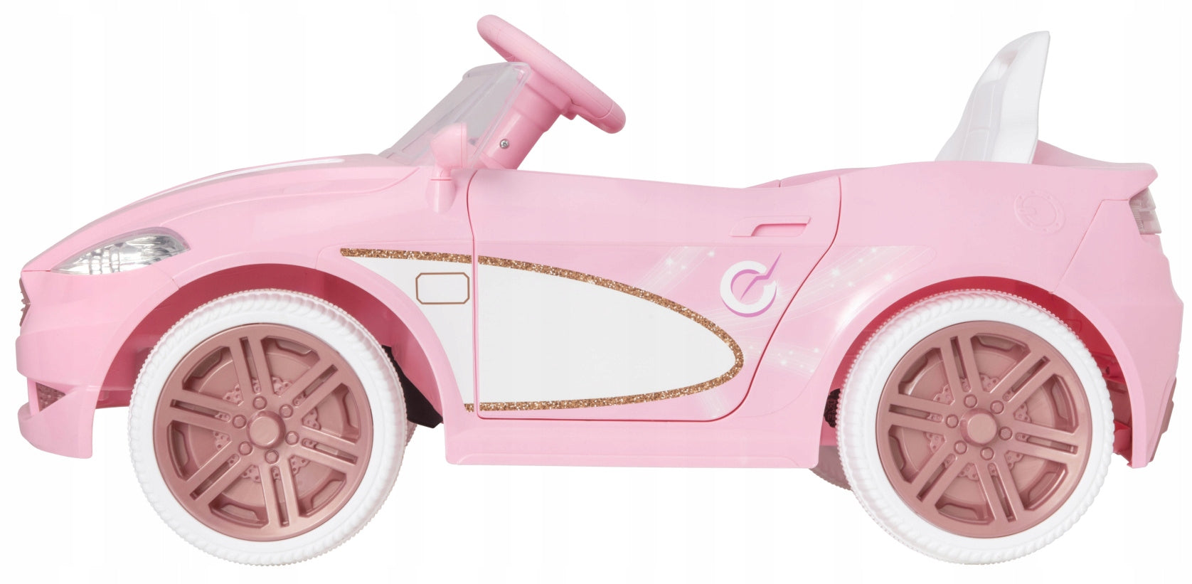 CAR BATTERY CONVERTIBLE CAR FOR CHILDREN PINK LED SOUND Maximum load 30 kg