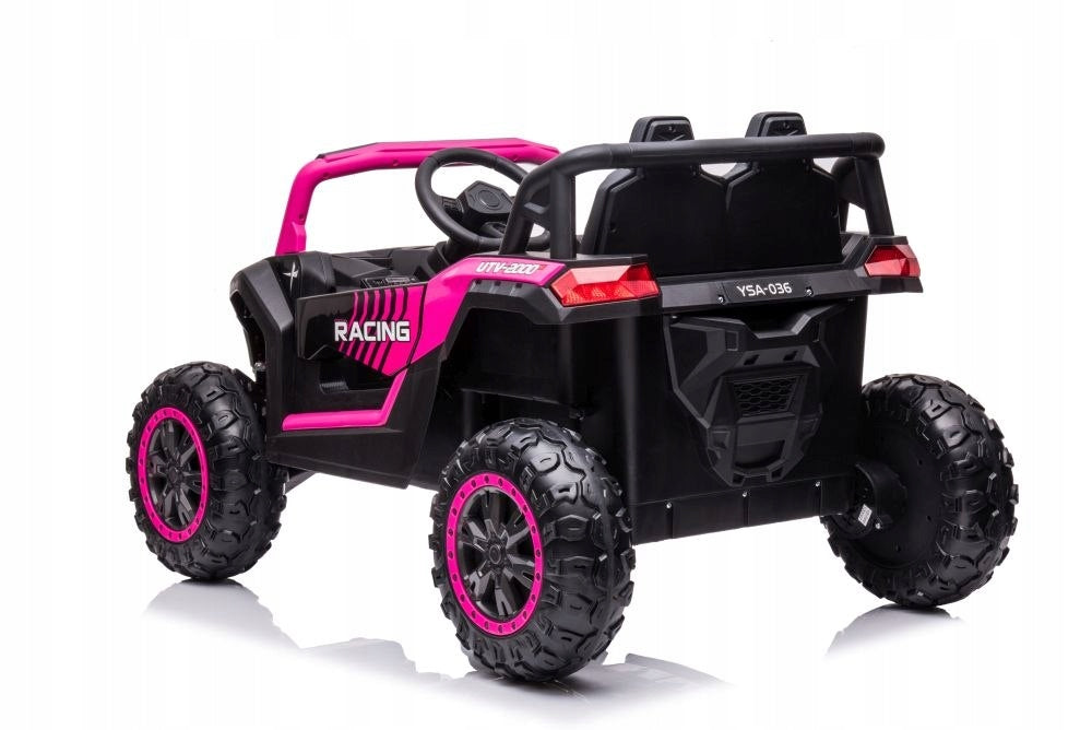 CAR BATTERY FOR CHILD BUGGY YSA036 4X4 REMOTE CONTROL WHEEL EVA LEATHER LED MP Color pink