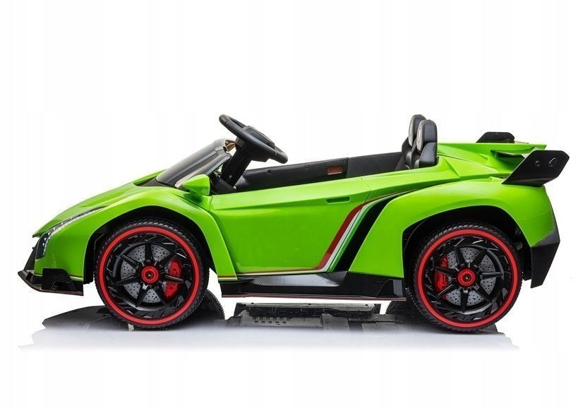 CAR BATTERY LAMBORGHINI VENENO FOR CHILD REMOTE CONTROL 2.4 EVA 4X4 MP4 Color green