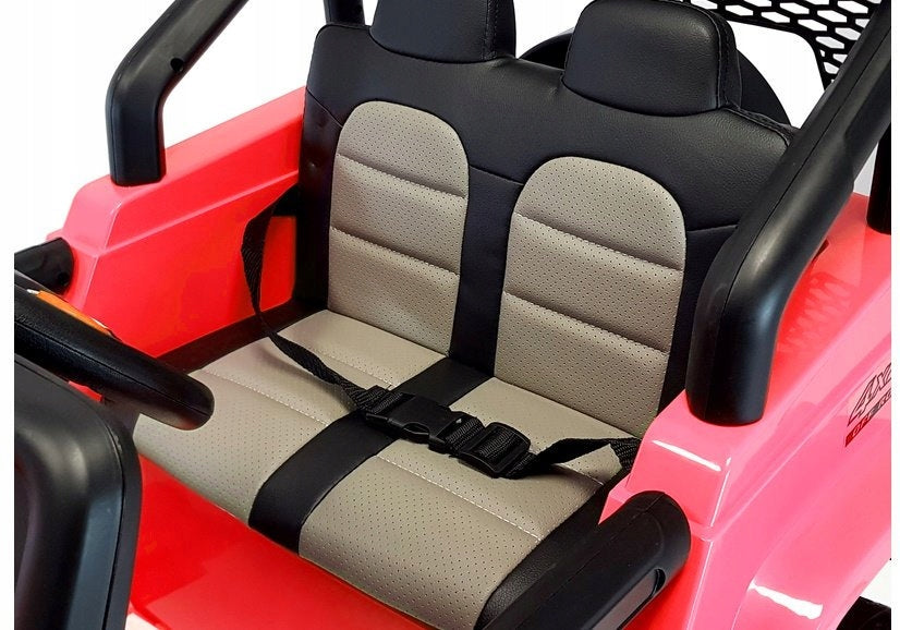 CAR BATTERY OPERATED LARGE JEEP FOR CHILDREN 4x4 180 Watt Leather Soft wheels Color black red