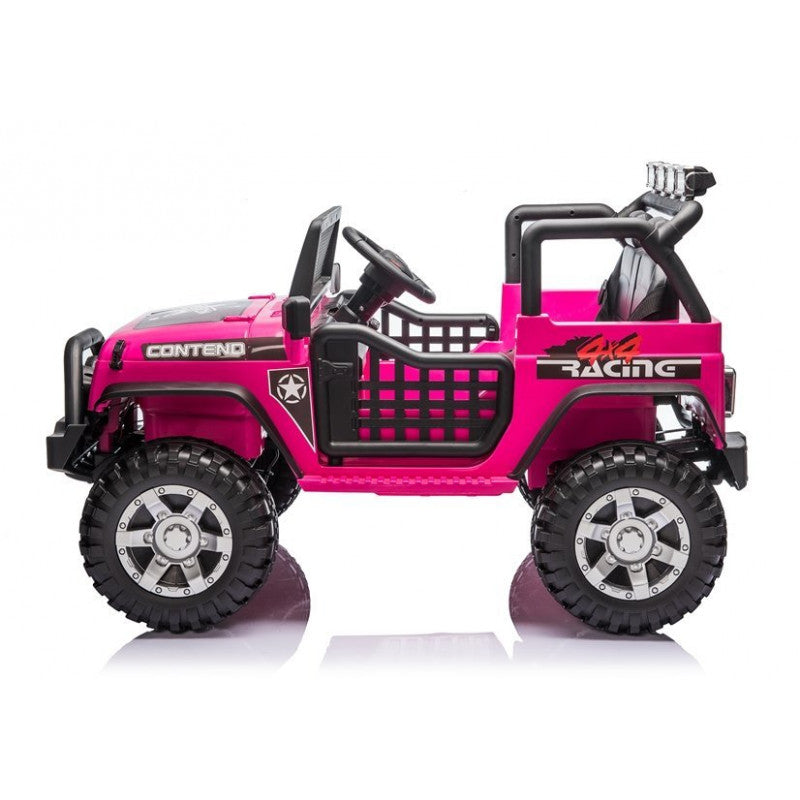 CAR BATTERY OPERATED LARGE JEEP FOR CHILDREN 4x4 Soft EVA Wheels Leather Packaging status original
