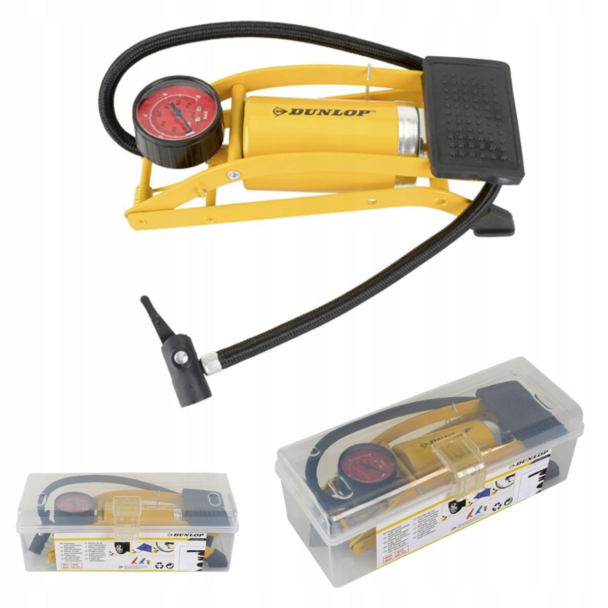 CAR BICYCLE FOOT PUMP DUNLOP PRESSURE GAUGE Brand Dunlop