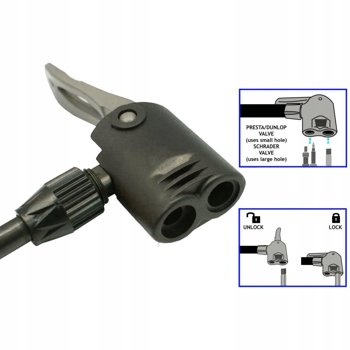 CAR BICYCLE PUMP 11 BAR FLOOR STATIONARY WITH PRESSURE GAUGE XQMAX EAN (GTIN) 8719407101761