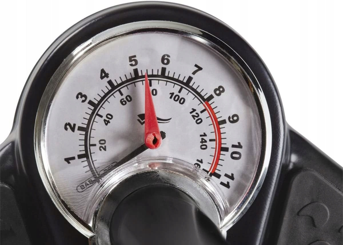 CAR BICYCLE PUMP WITH PRESSURE GAUGE FLOOR WORKSHOP TIP Color black