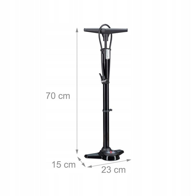 CAR BICYCLE PUMP WITH PRESSURE GAUGE FLOOR WORKSHOP TIPS 14b Color black