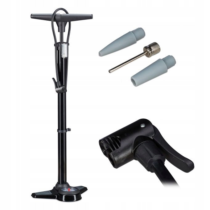CAR BICYCLE PUMP WITH PRESSURE GAUGE FLOOR WORKSHOP TIPS 14b