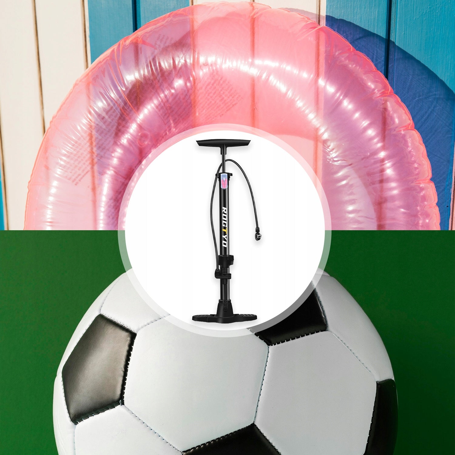 CAR BICYCLE PUMP WITH PRESSURE GAUGE FOR BICYCLE BALLS MANUAL PUMP 3IN1 Dominant material aluminum