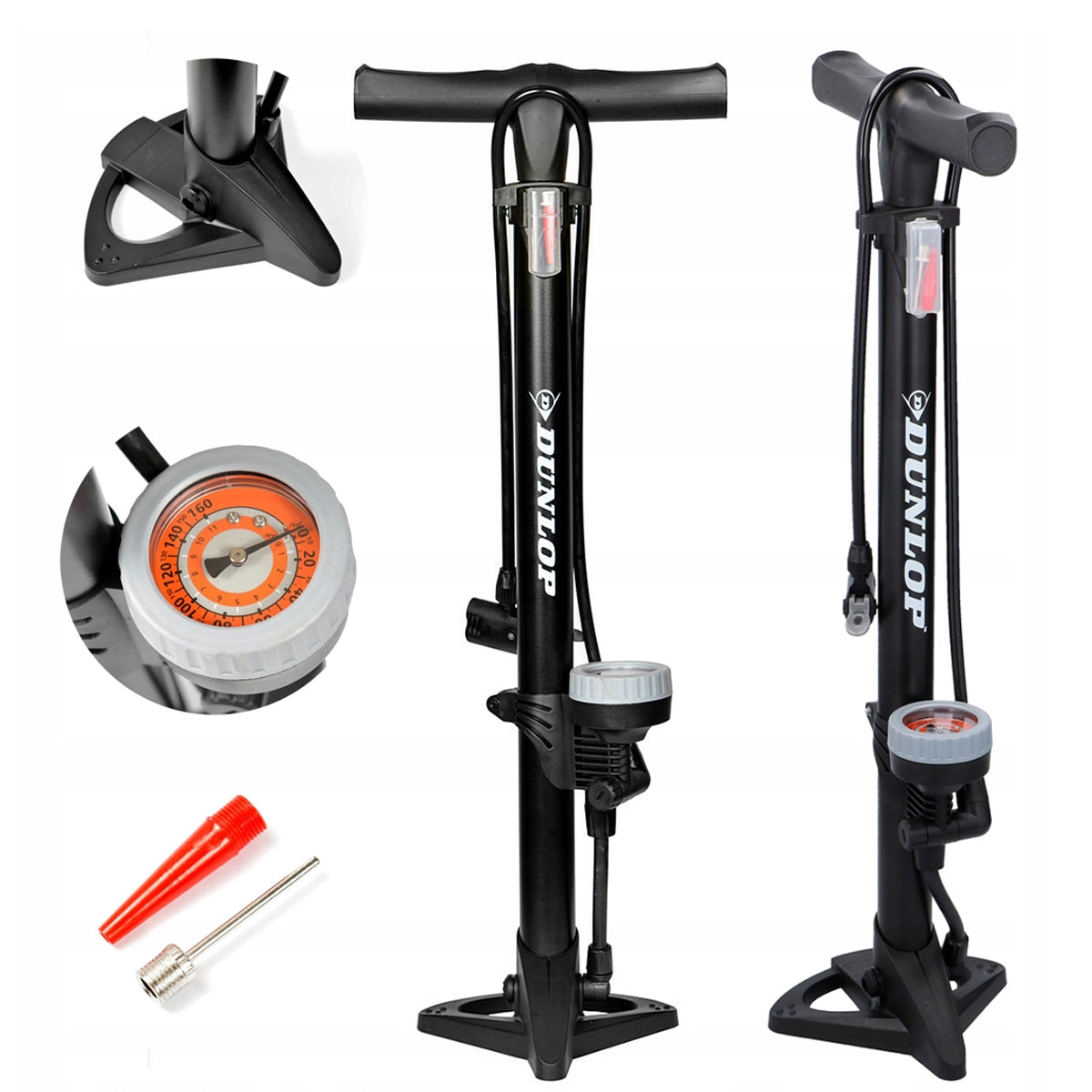CAR BICYCLE PUMP WITH PRESSURE GAUGE FOR BICYCLE FLOOR MANUAL DUNLOP