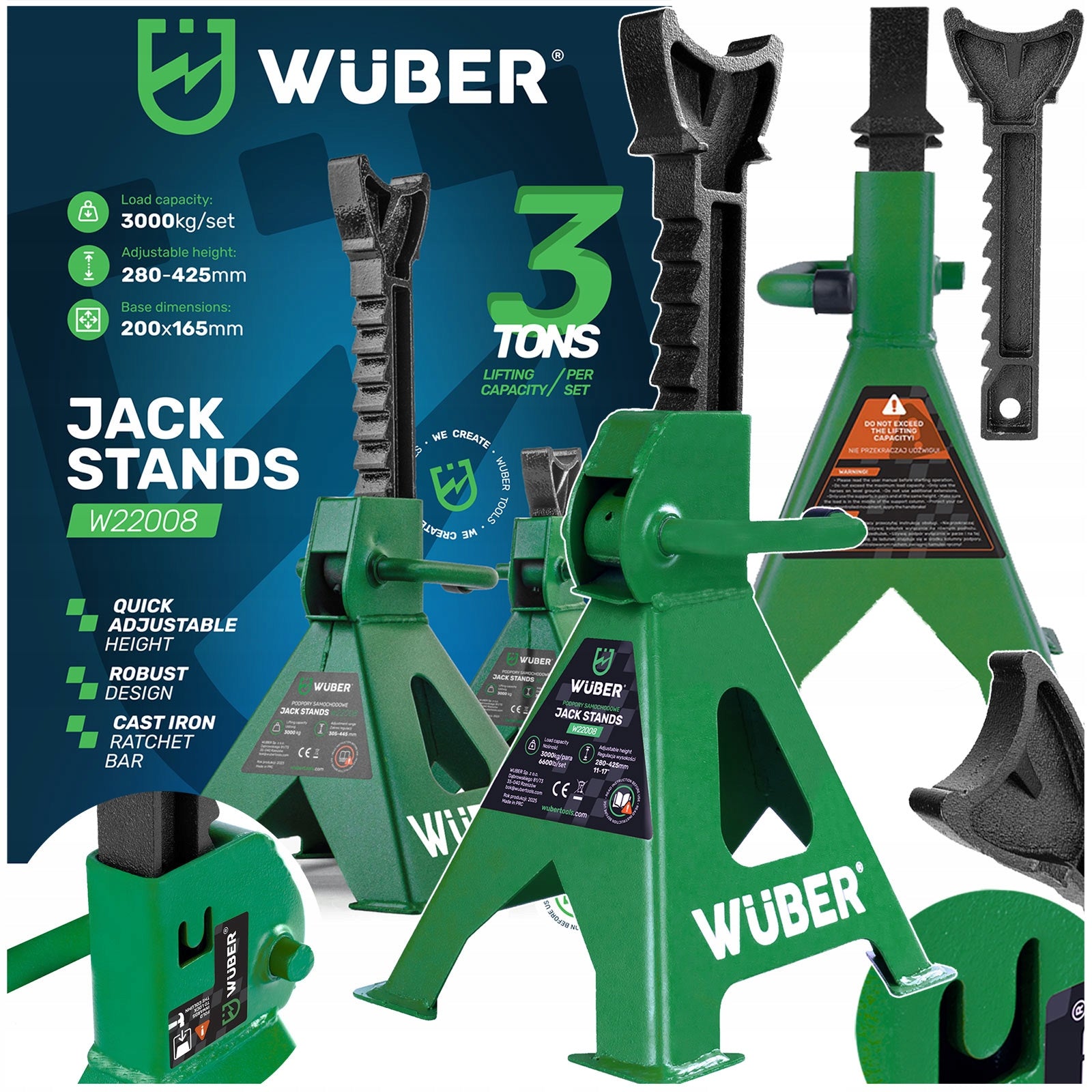 CAR BUNNIES 280-425 WORKSHOP UNDER THE CAR 3T LOCK 2PCS STRONG