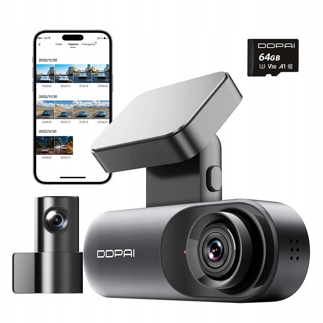 CAR CAMERA DDPAI N3 Pro VIDEO RECORDER + REAR GPS WIFI APP 64GB