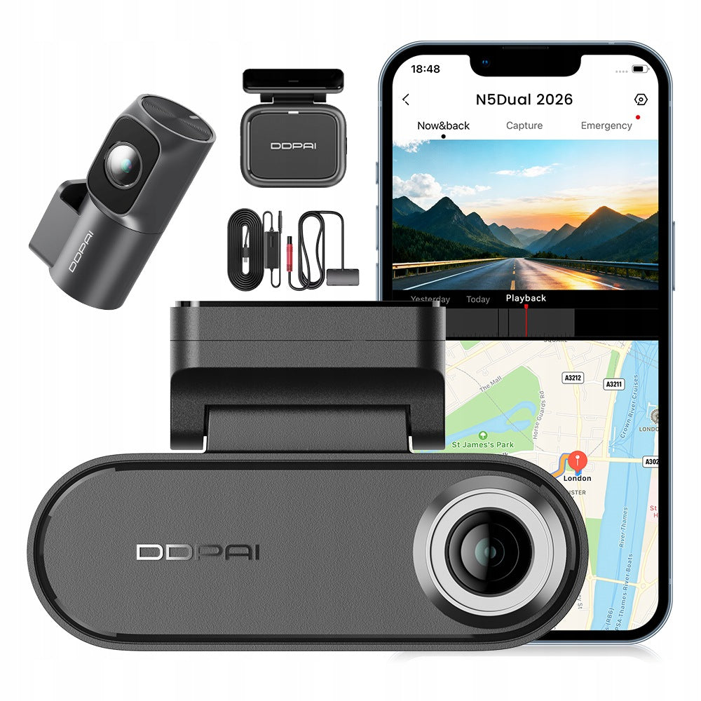 CAR CAMERA DDPAI N5 Dual 2026 VIDEO RECORDER 4K HDR+ REAR +RADAR