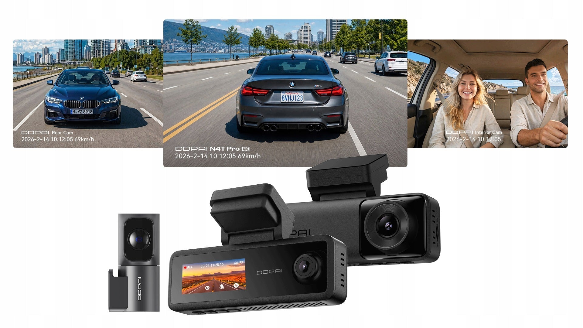 CAR CAMERA DDPAI VIDEO RECORDER N4T Pro 4K FRONT REAR INTERIOR 64GB Packaging status original