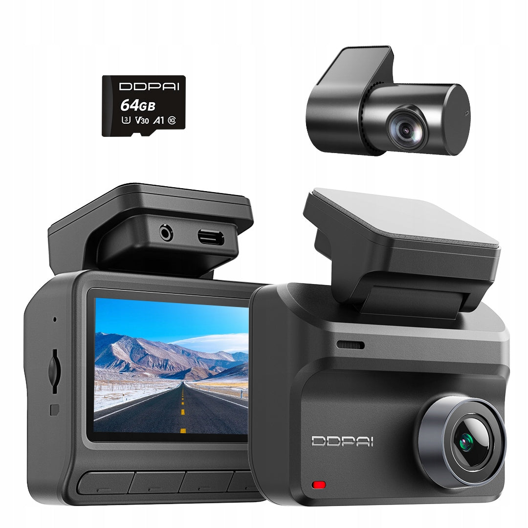 CAR CAMERA DDPAI Z50 Pro VIDEO RECORDER 4K GPS WIFI + REAR +64GB