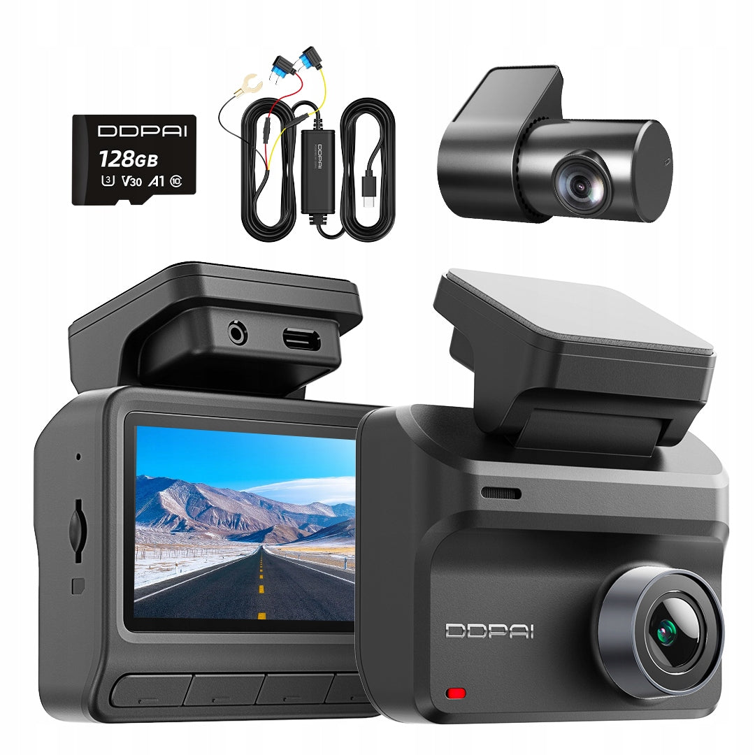CAR CAMERA DDPAI Z50 Pro VIDEO RECORDER +REAR+HARDWIRE KIT 128GB