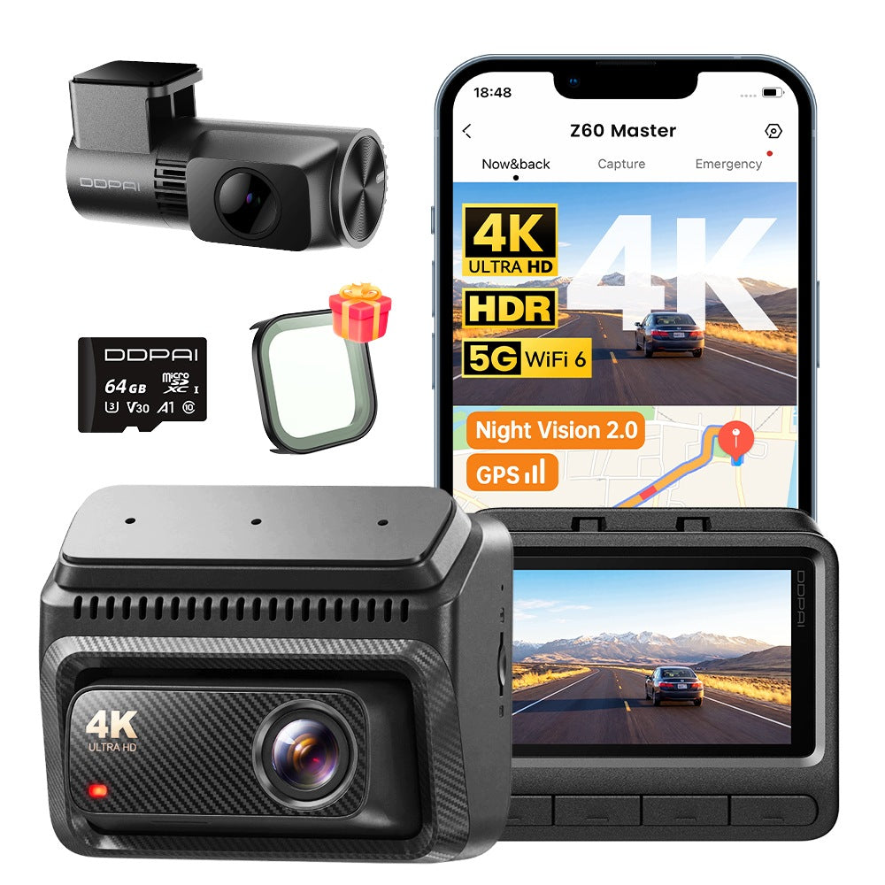 CAR CAMERA DDPAI Z60 MASTER VIDEO RECORDER 4K HDR +2K REAR+64GB