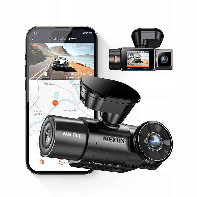 CAR CAMERA VANTRUE N2X LTE 2.7K + FULL HD FRONT INTERIOR WIFI GPS