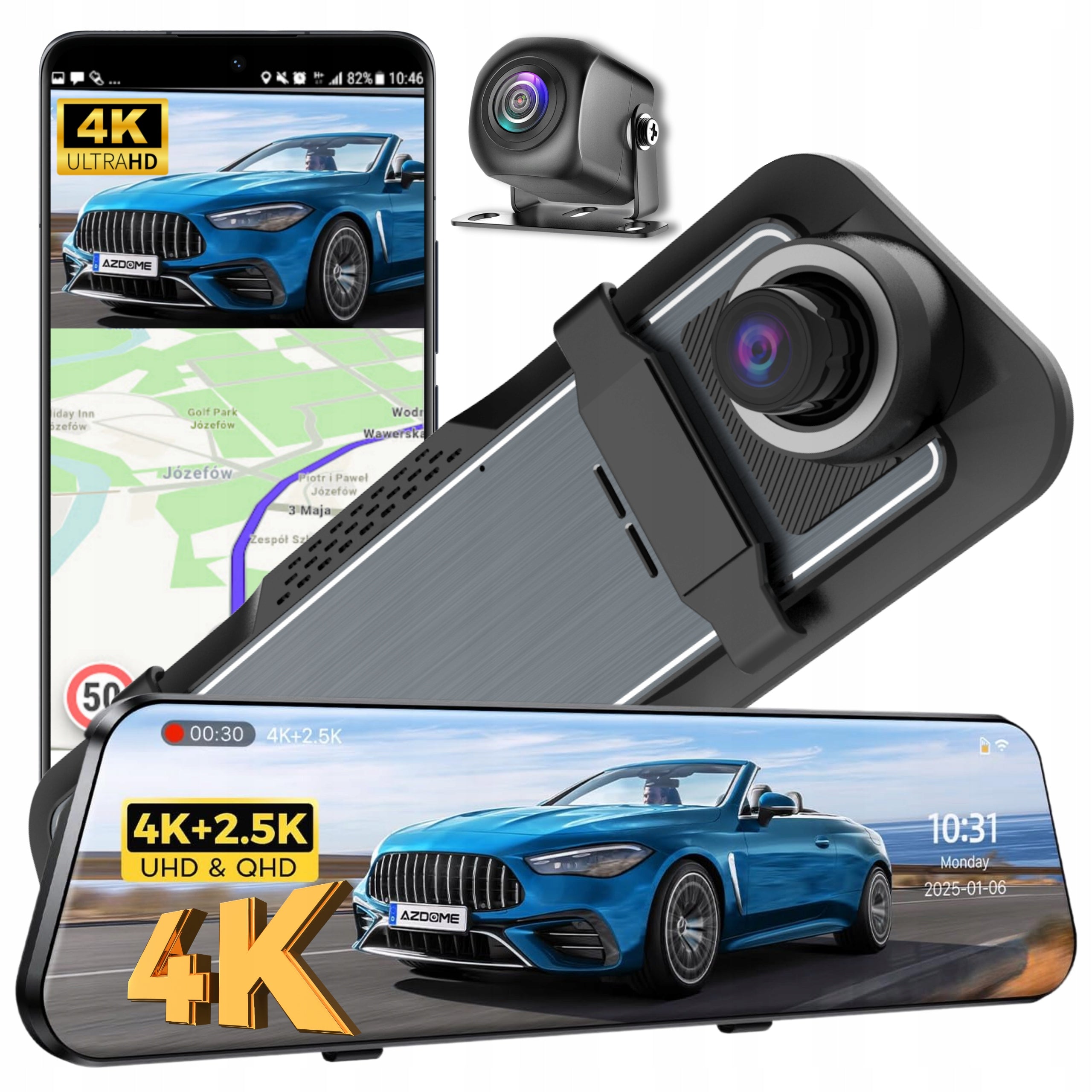 CAR CAMERA VIDEO RECORDER 4K 2K SONY MIRROR DRIVING RECORDER