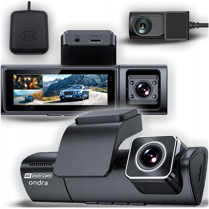 CAR CAMERA VIDEO RECORDER 4K UHD 3CAMERAS GPS WI-FI REVERSING CAMERA Packaging status original