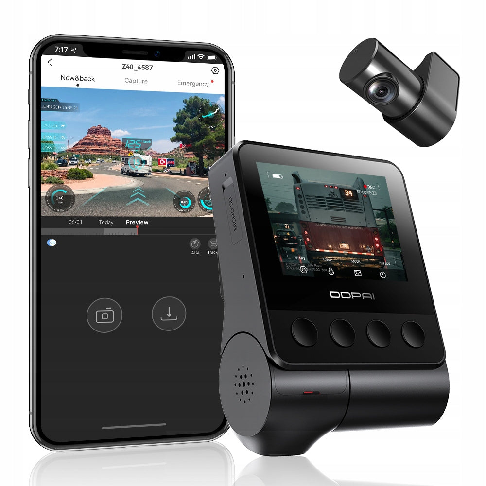 CAR CAMERA VIDEO RECORDER DDPAI Z40 Dual 1944P GPS WIFI 140° 2”