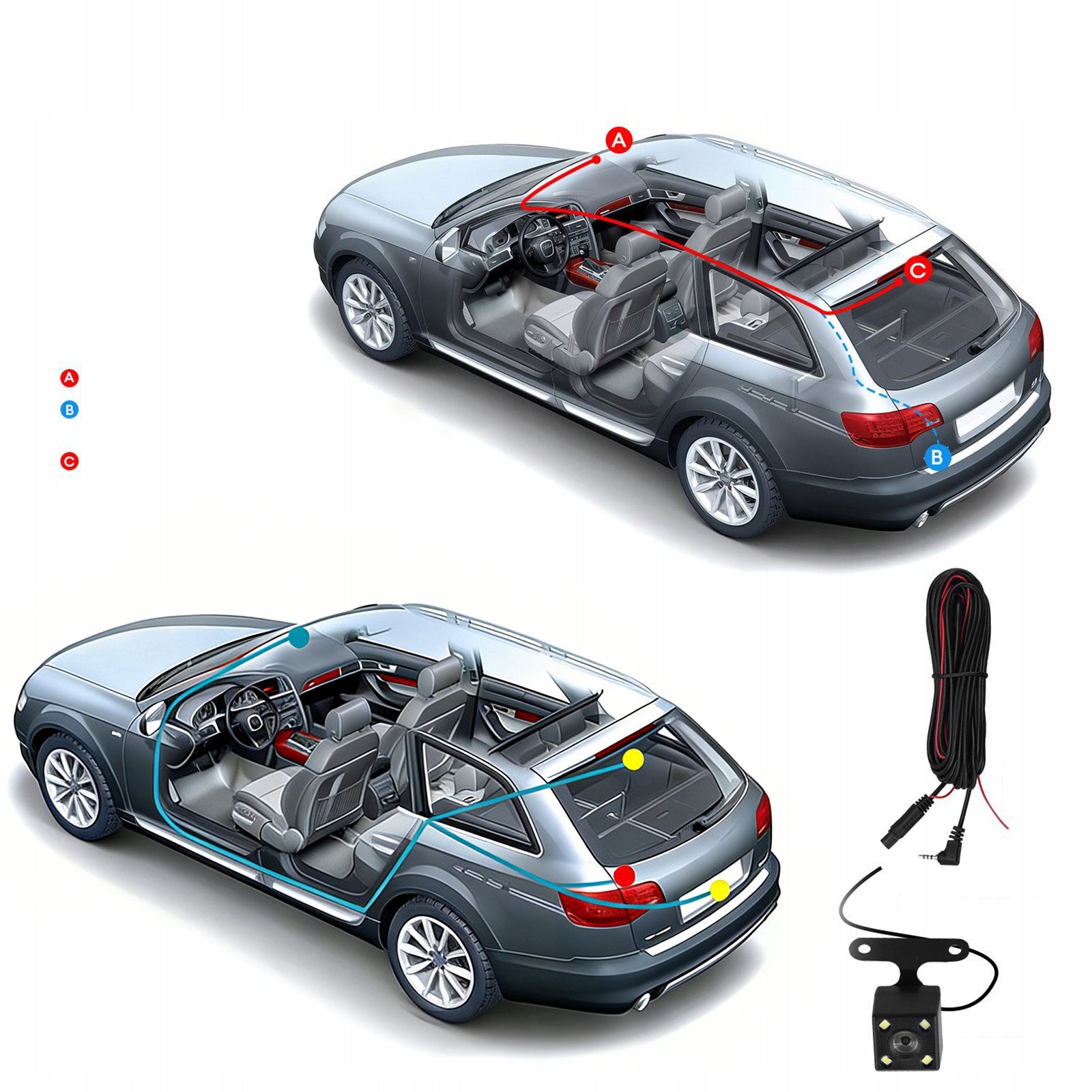 CAR CAMERA VIDEO RECORDER REVERSING CAMERA 1080P FRONT REAR SIDE CAMERA Packaging status original