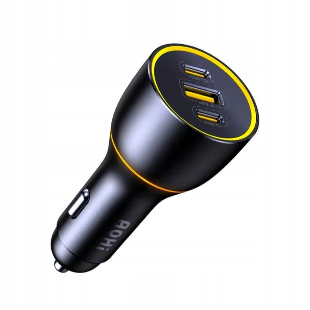 CAR CHARGER 170W AOHi Superauto GaN 3 Ports 2x USB C 1x USB A Packaging status original