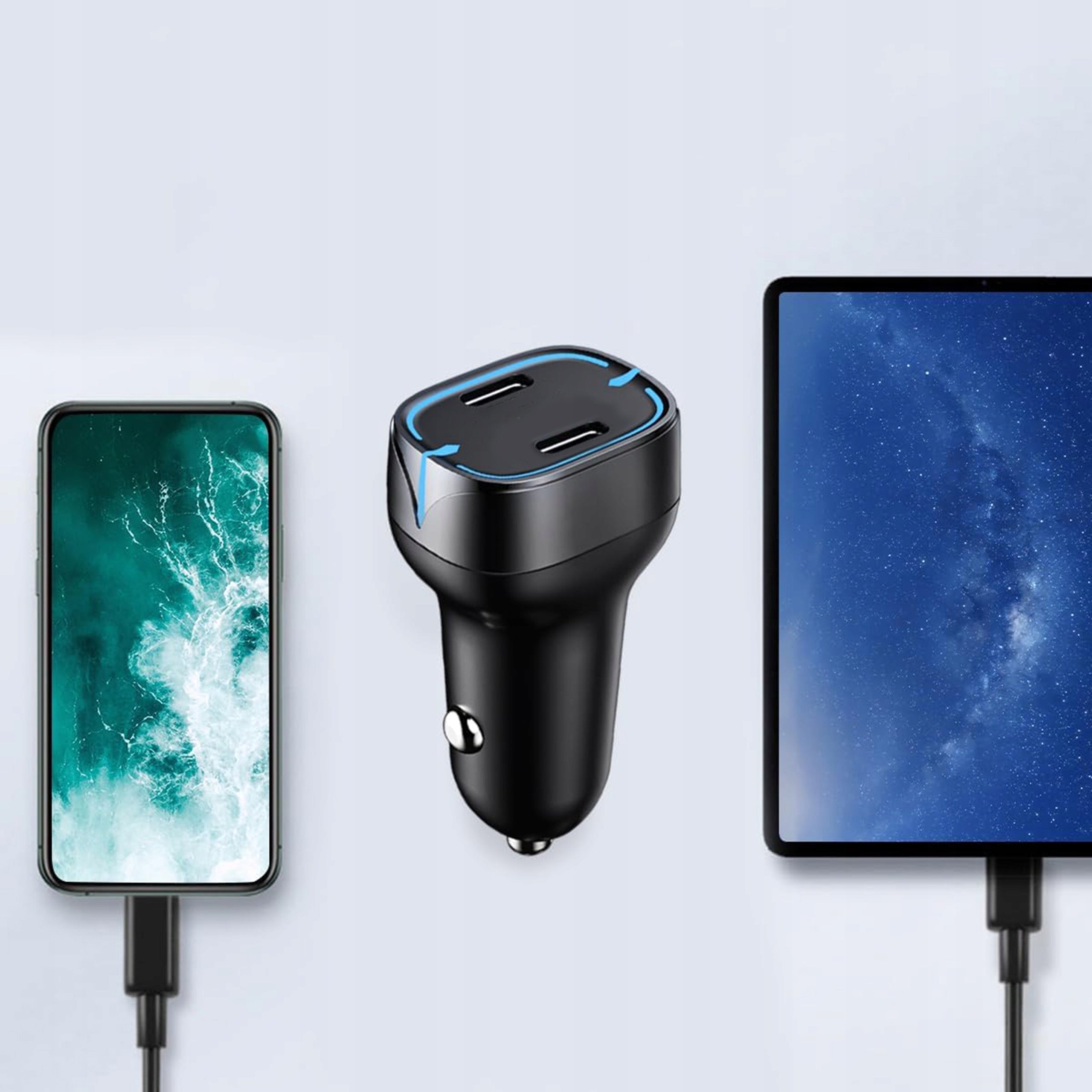 CAR CHARGER FAST CHARGING 2x USB-C PD QC 50W POWERFUL Manufacturer code 75-779#