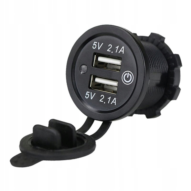 CAR CHARGER FOR BUILT-IN CAR USB 4,2A ORANGE SWITCH