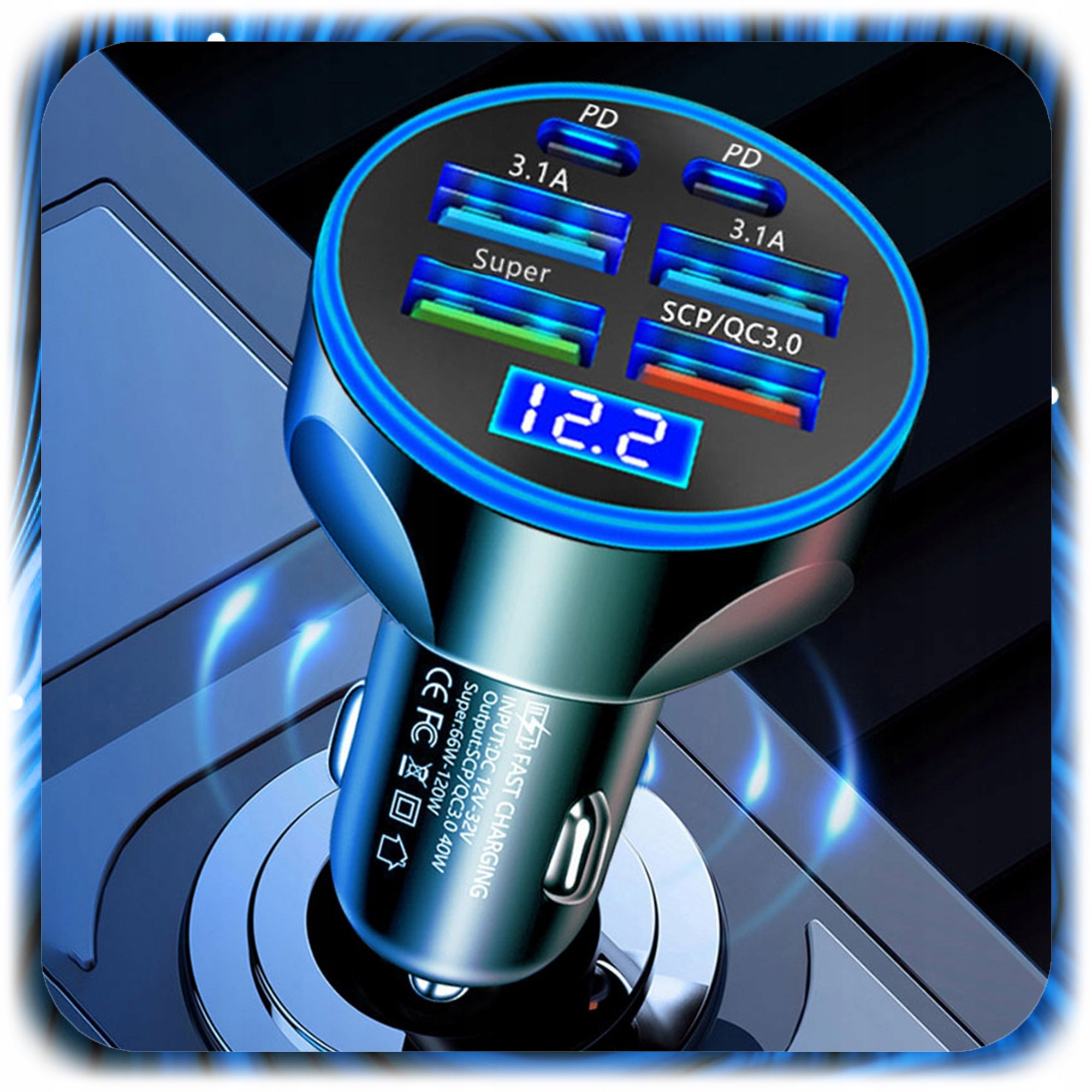 CAR CHARGER FOR CAR 6X USB USB-C QC 3.0 PD FAST FOR CIGARETTE LIGHTER Manufacturer no brand