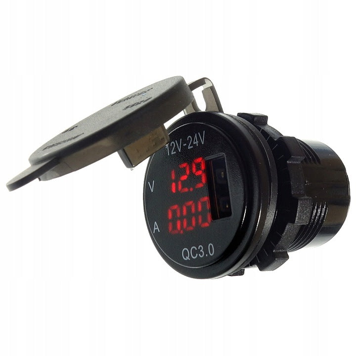 CAR CHARGER FOR CAR BUILT-IN 12V-24V USB QC3.0 voltmeter